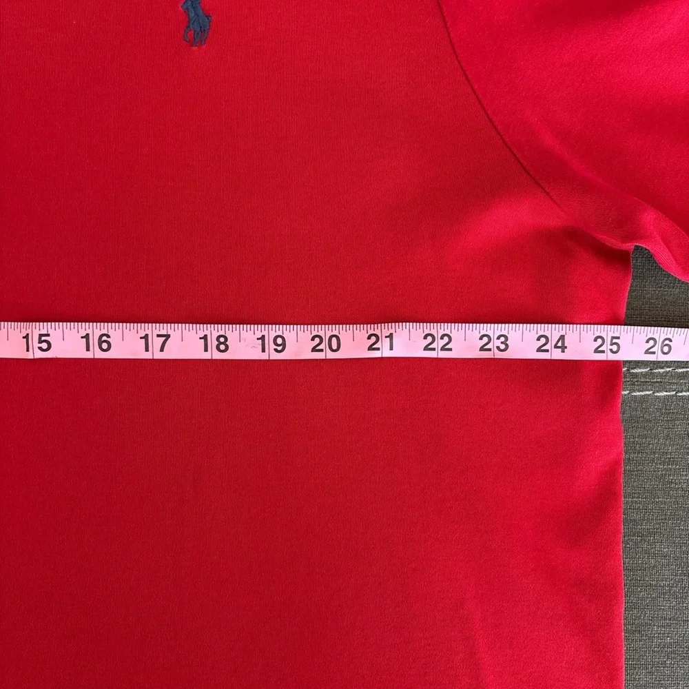 Ralph Lauren Men's Vibrant Red cotton Polo Shirt with Logo. XL